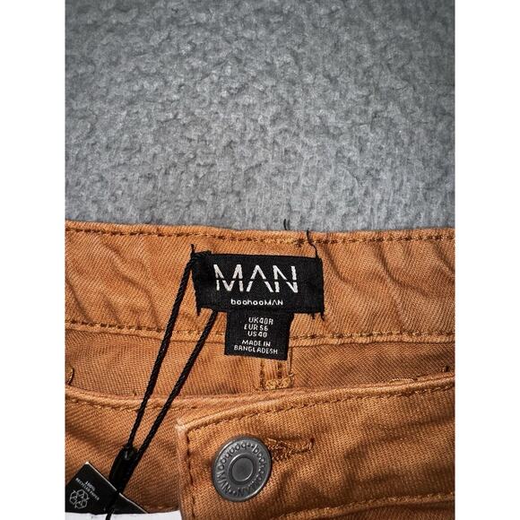 Boohoo Man Jeans Men 40 Tall Slim Rigid Flare Gusset‎ Detail Pants - Picture 7 of 9